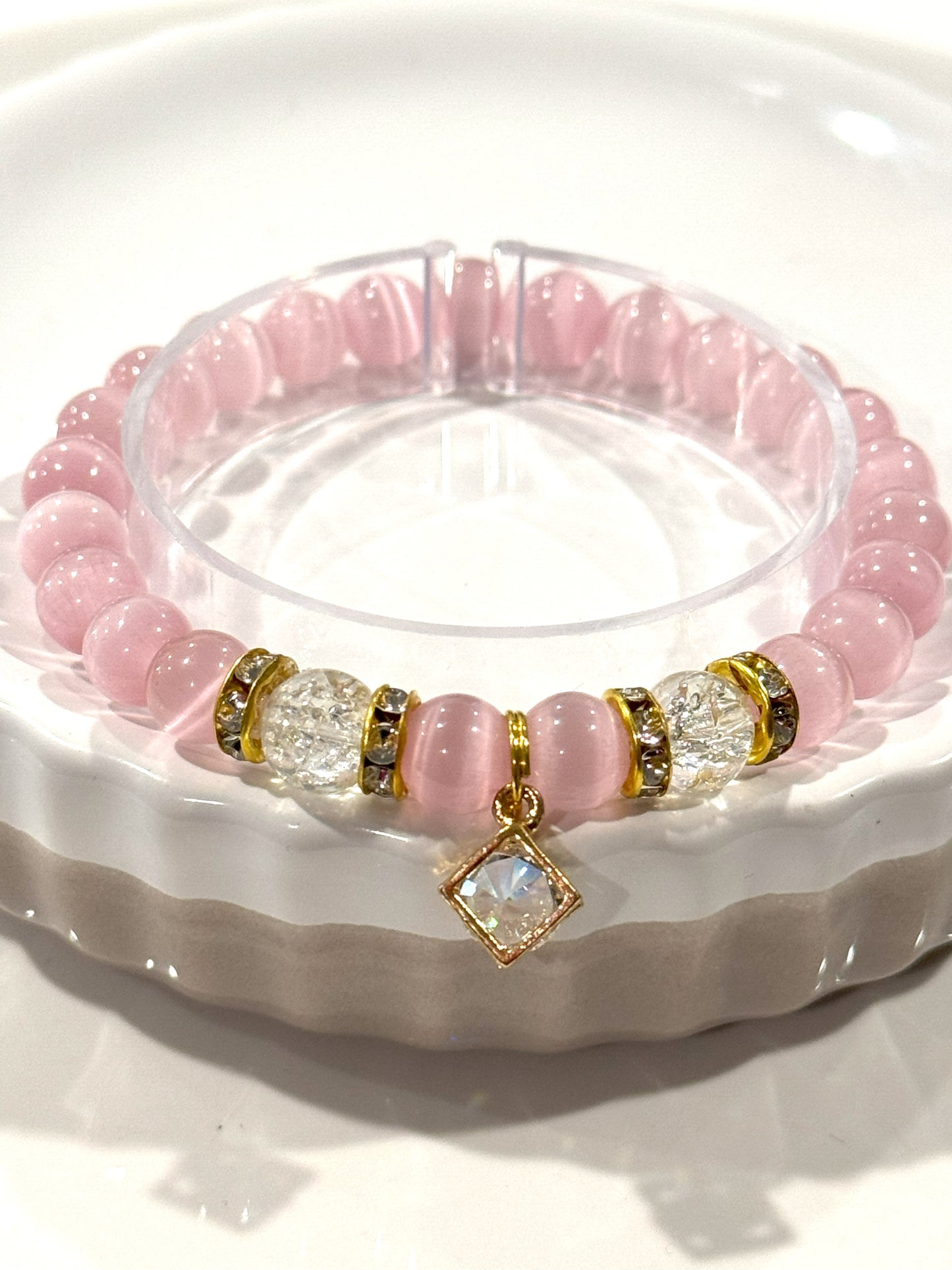 Pink Cat Eye Bracelet