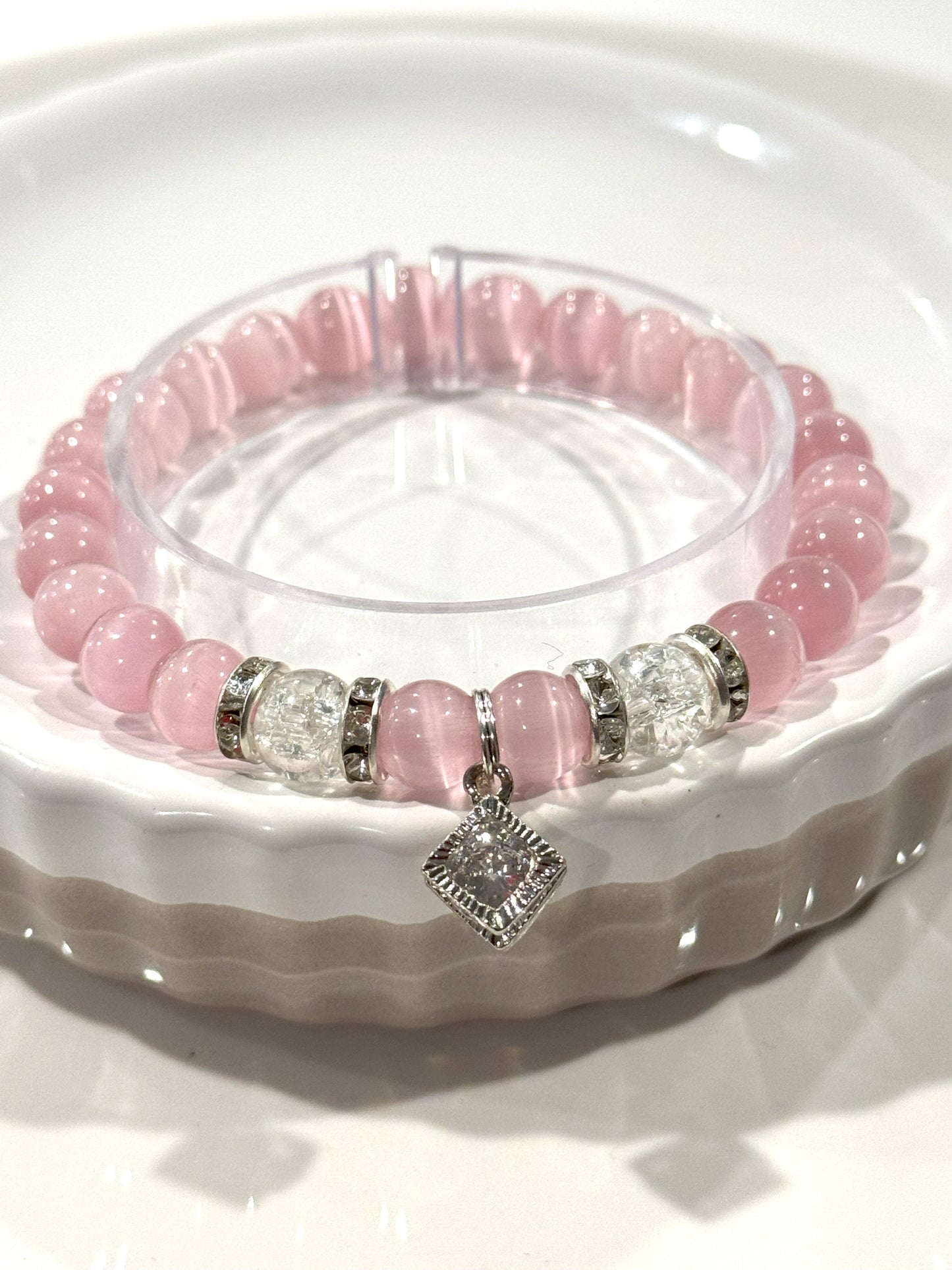 Pink Cat Eye Bracelet