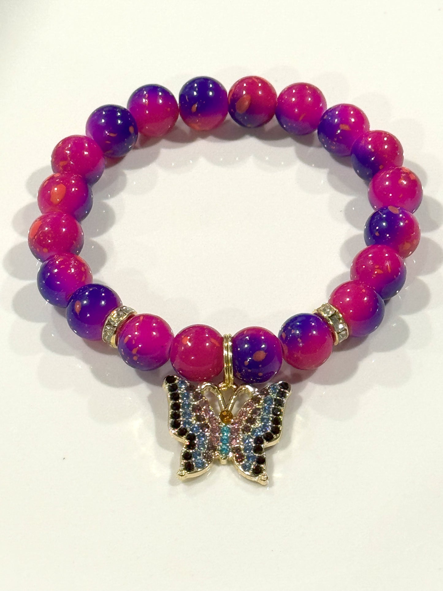 Crystal Butterfly Charm Bracelet