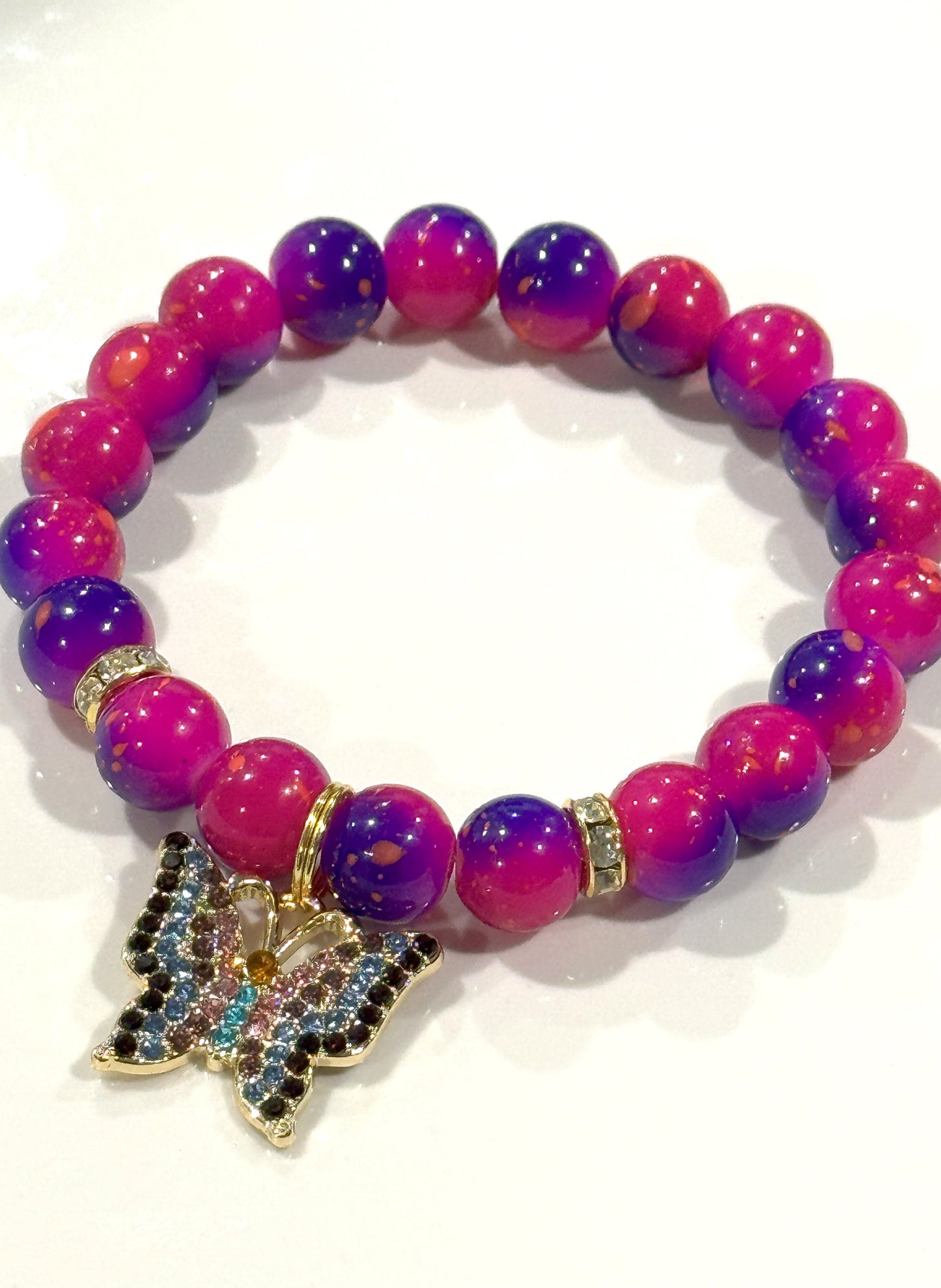 Crystal Butterfly Charm Bracelet