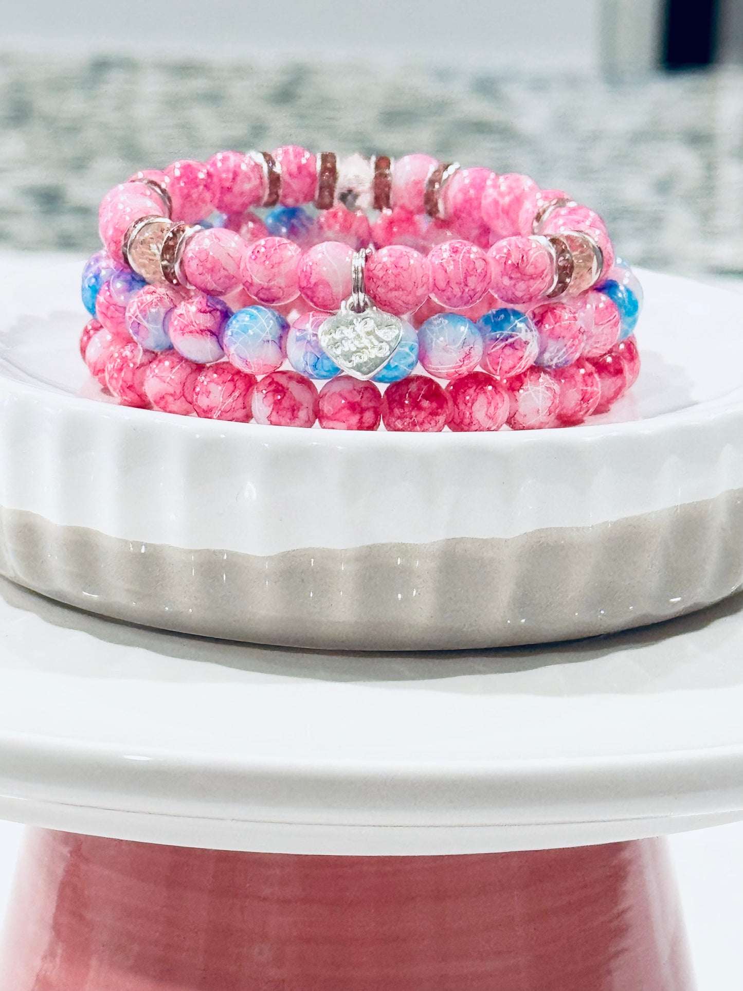 Strawberry Shortcake Stacked Bracelet Set