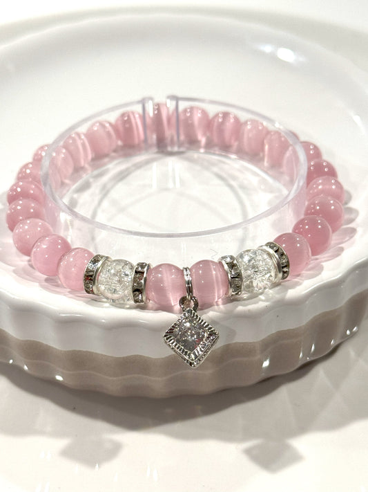 Pink Cat Eye Bracelet