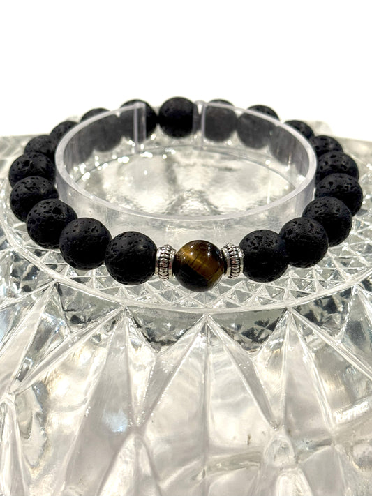 Tiger & Lava Stone Bracelet